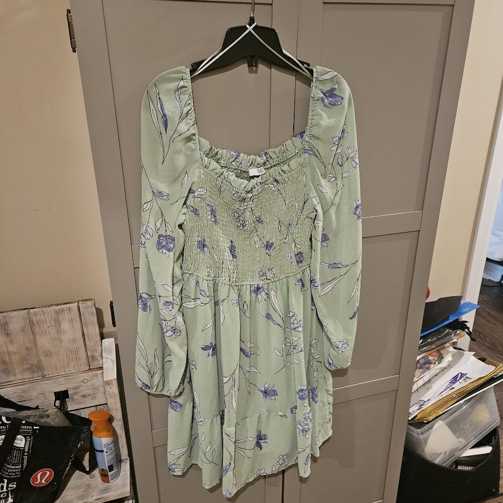 Green frilly dress